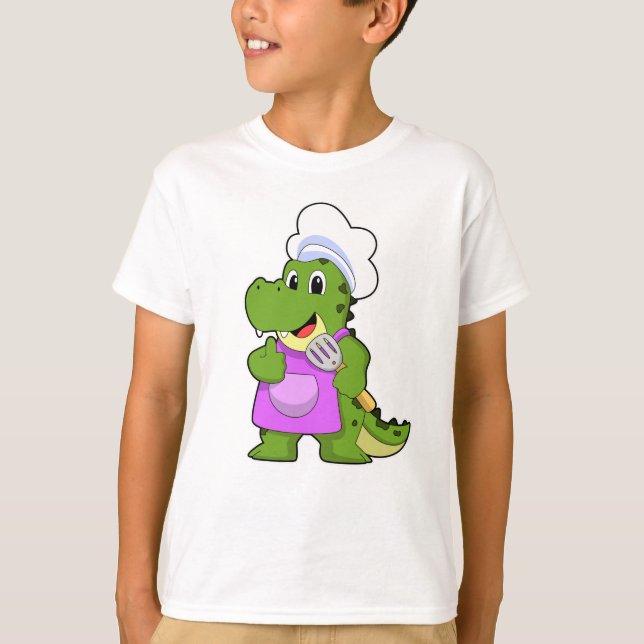 Crocodile as Cook with Spatula T-Shirt (Front)