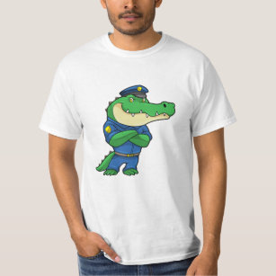 Crocodile as Police officer with Police uniform T-Shirt