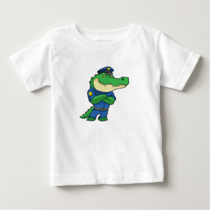 Crocodile as Police officer with Uniform Baby T-Shirt