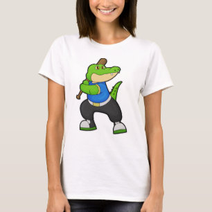 Crocodile at Baseball with Baseball bat T-Shirt