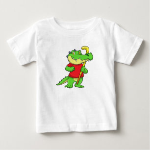 Crocodile at Field hockey with Stick Baby T-Shirt