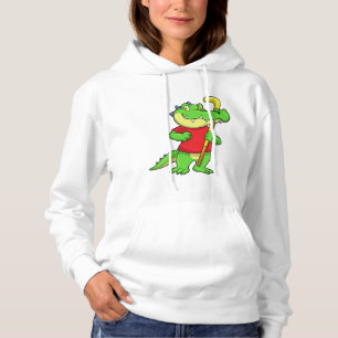 Crocodile at Field hockey with Stick Hoodie