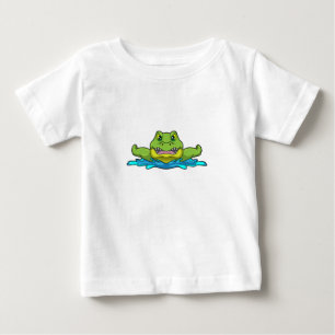 Crocodile at Swimming in Water Baby T-Shirt