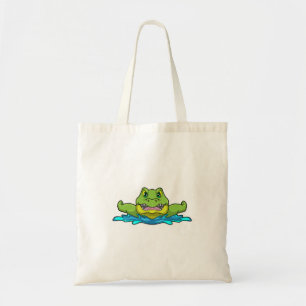 Crocodile at Swimming in Water Tote Bag