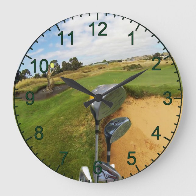 Crocodile Attrapant Une Balle De Golf, Horloge Mur (Recto)