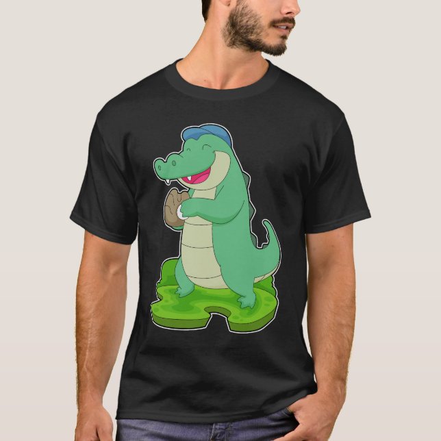 Crocodile Baseball Baseball glove T-Shirt (Front)