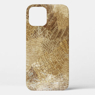 Crocodile batik pattern, fabric texture. iPhone 12 case