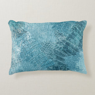 Crocodile Batik: Textured Fabric Art Accent Pillow