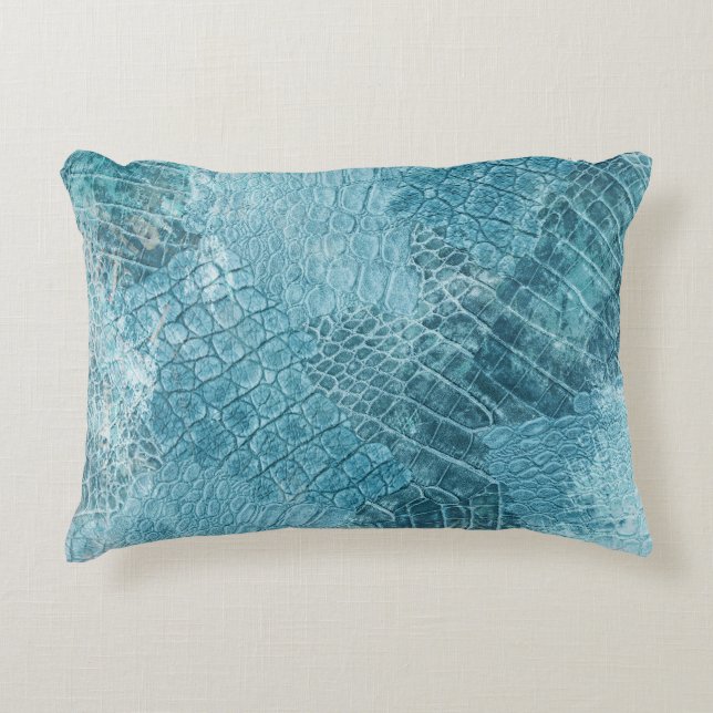 Crocodile Batik: Textured Fabric Art Accent Pillow (Front)