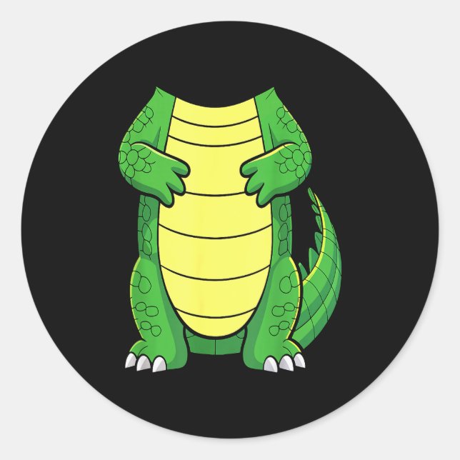 Crocodile Body Shirt Adult Kids Men Women Alligato Classic Round Sticker (Front)