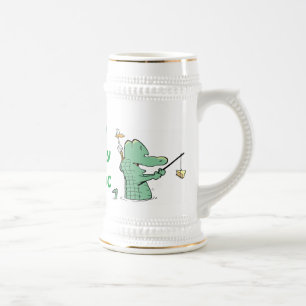 Crocodile Cartoon Birthday Beer Stein