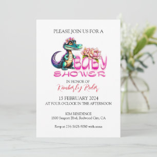 Crocodile Cutie Baby Shower Invitation