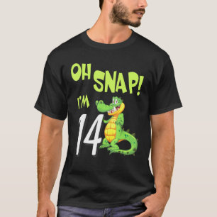 Crocodile Dancing Happy My Birthday Oh Snap Im 14 T-Shirt