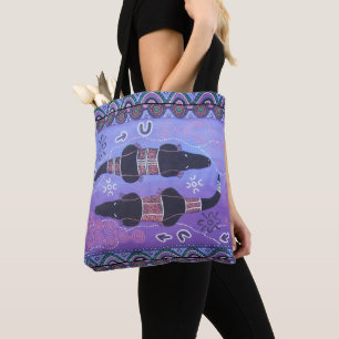 Crocodile Dreaming Aboriginal Art Tote Bag