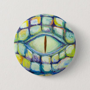 Crocodile Eye (eye symbolism painting) 2 Inch Round Button