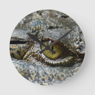 crocodile eye face animal custom personalize diy round clock