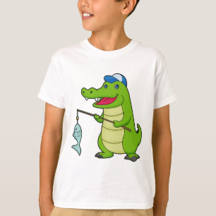 Crocodile Fishing Fisher Finshing rod T-Shirt
