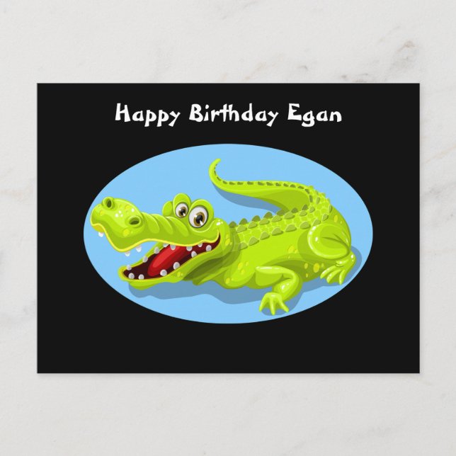 Crocodile Funny Birthday Postcard (Front)