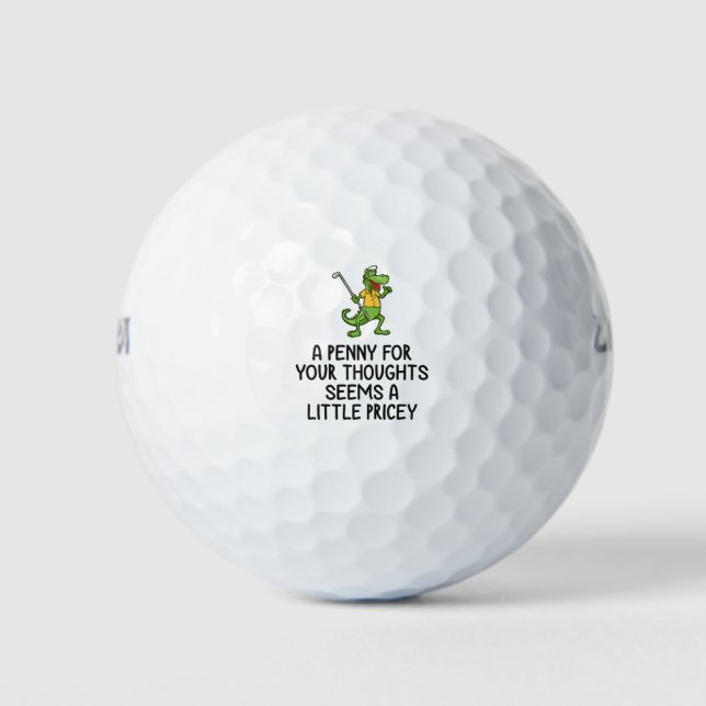 Crocodile Golfer funny saying Quotes Golf Balls (Front)