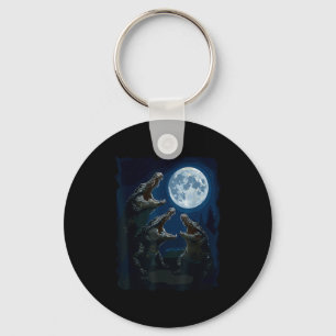 Crocodile Howling At The Moon Wildlife Crocodiles  Keychain