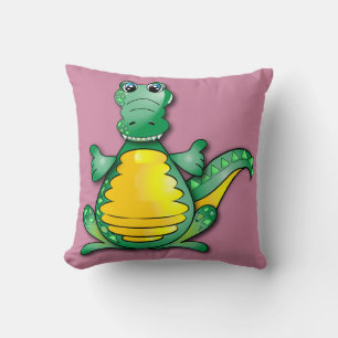 Crocodile hug throw pillow
