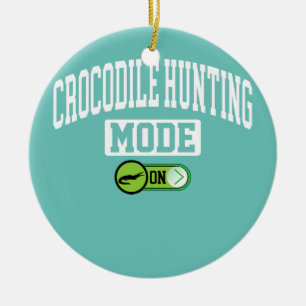 Crocodile Hunting Mode on Alligators Hunter Ceramic Ornament