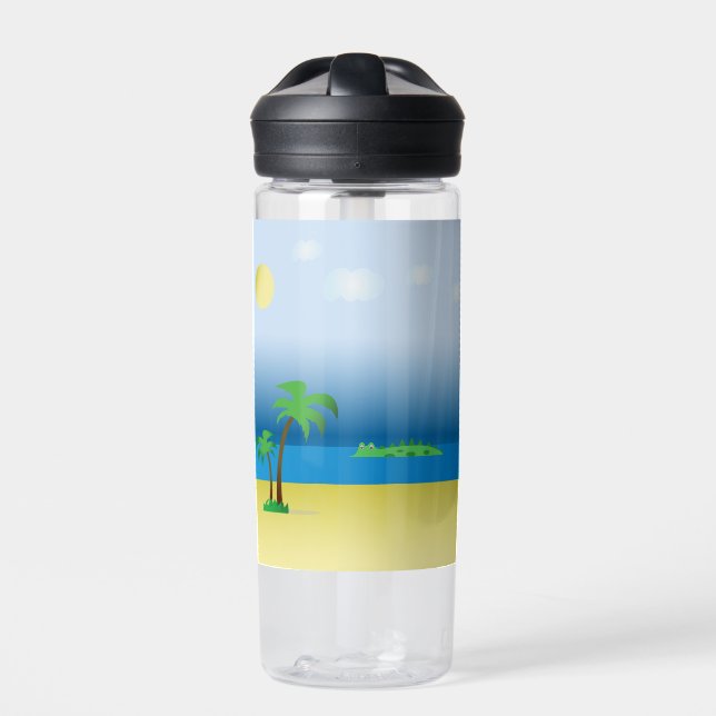 Crocodile in ocean water bottle (Front)