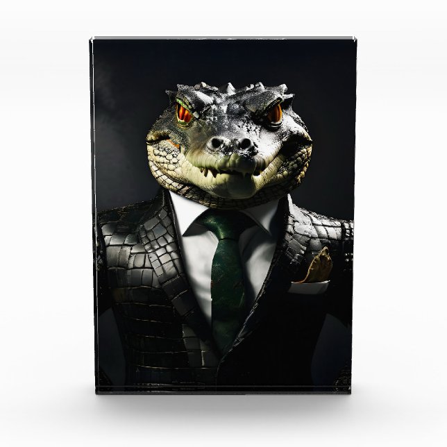 Crocodile in suit photo block (Front)