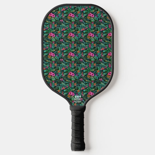 Crocodile Jungle Dreams Seamless Surface Pattern Pickleball Paddle (Front)