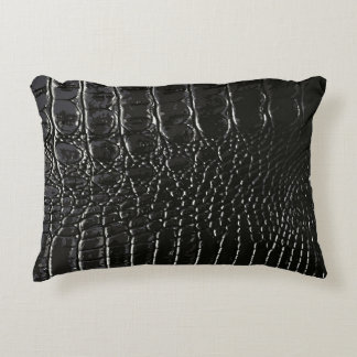 CROCODILE LEATHER ACCENT PILLOW