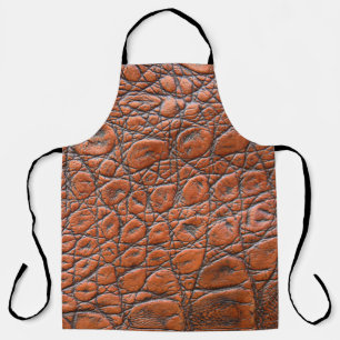 crocodile leather fake look apron