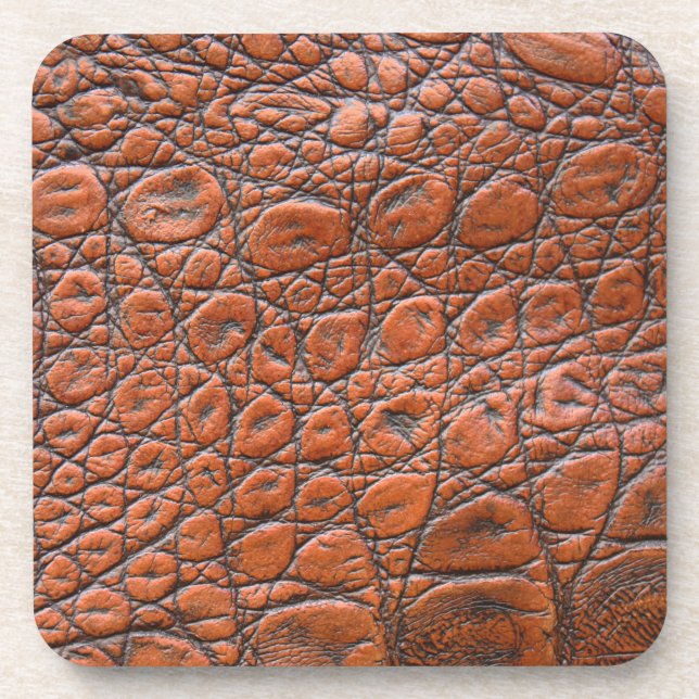 crocodile leather fake look coaster (Front)