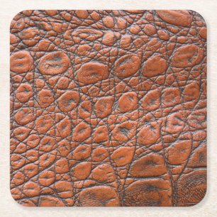 crocodile leather fake look square paper coaster