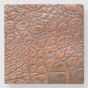 crocodile leather fake look stone coaster