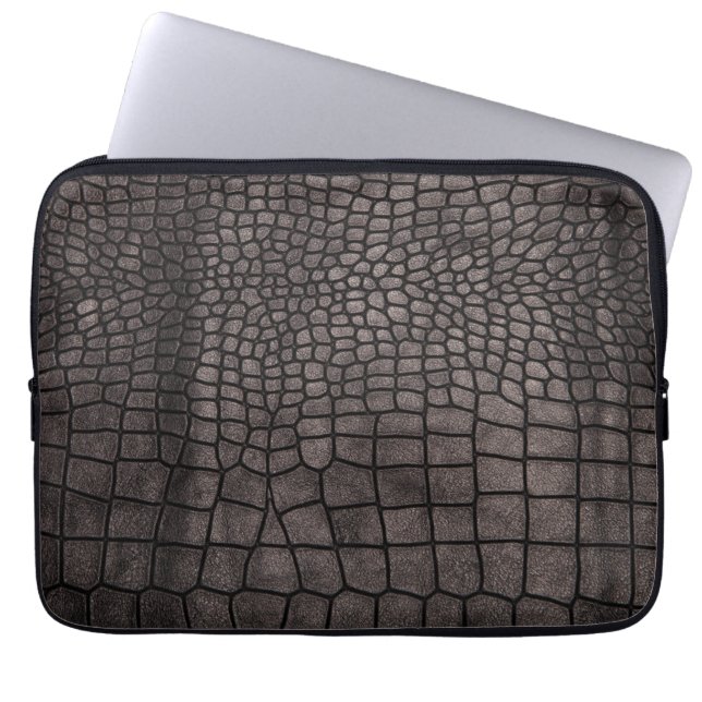 Crocodile leather Neoprene Laptop Sleeve 13 inch (Front)