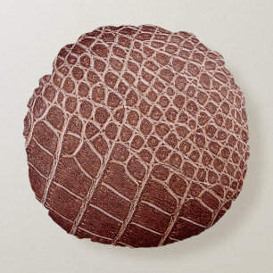 Crocodile leather pattern backgroundabstract,allig round pillow