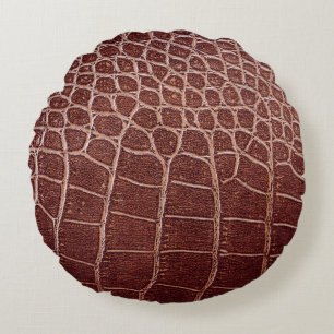 Crocodile leather patternabstract,alligator,animal round pillow
