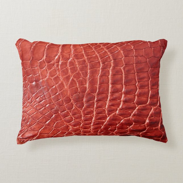 Crocodile leather texture accent pillow (Front)