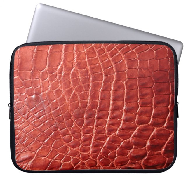 Crocodile leather texture laptop sleeve (Front)