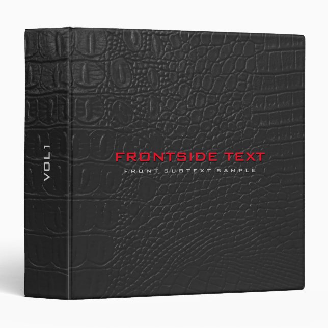 Crocodile Leather Texture Red Letters Binder (Front/Spine)