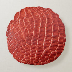 Crocodile leather texture round pillow