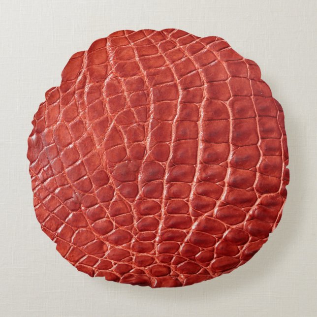 Crocodile leather texture round pillow (Front)