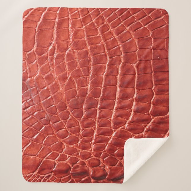 Crocodile leather texture sherpa blanket (Front)
