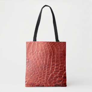 Crocodile leather texture tote bag