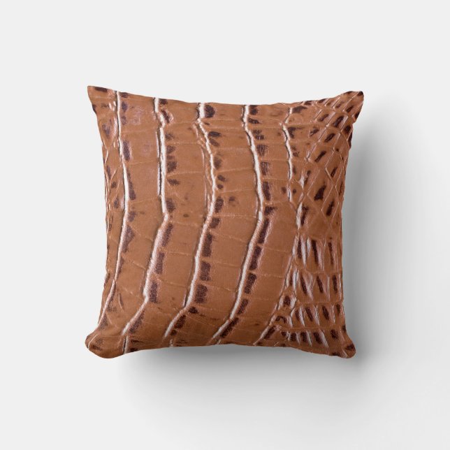 Crocodile leather textured backgroundabstract, ani throw pillow (Front)