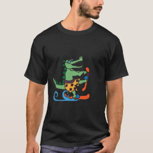 Crocodile Lover Skiing Alligator Reptile Water Ski T-Shirt