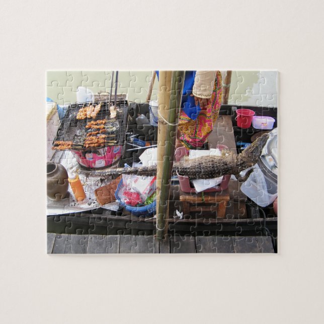Crocodile Meat BBQ ... Thailand Street Food Jigsaw Puzzle (Horizontal)