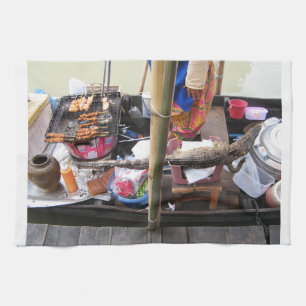 Crocodile Meat BBQ ... Thailand Street Food Kitchen Towel