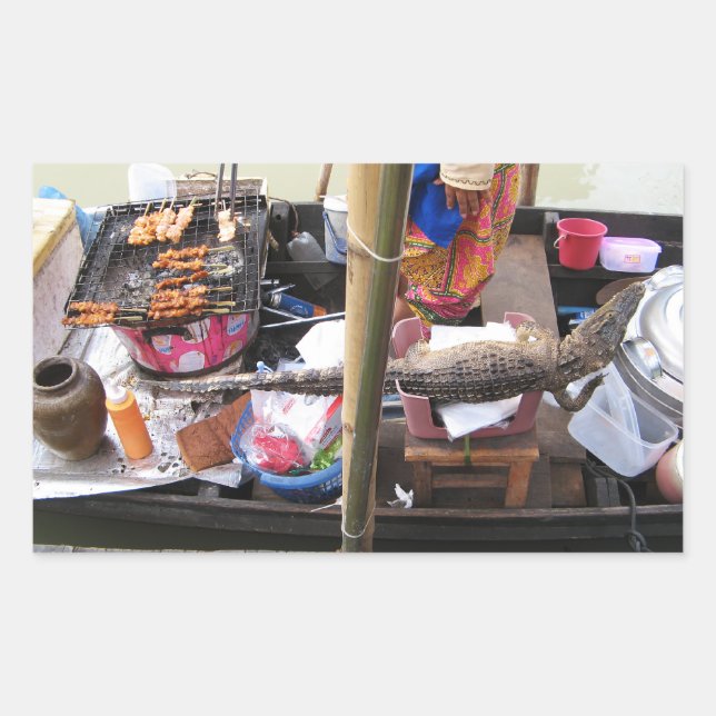Crocodile Meat BBQ ... Thailand Street Food Sticker (Front)