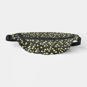 Crocodile Monitor Lizard Skin Pic - black & yellow Fanny Pack